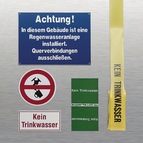 Beschriftungs-Set für Regenwassernutzungsanlagen
