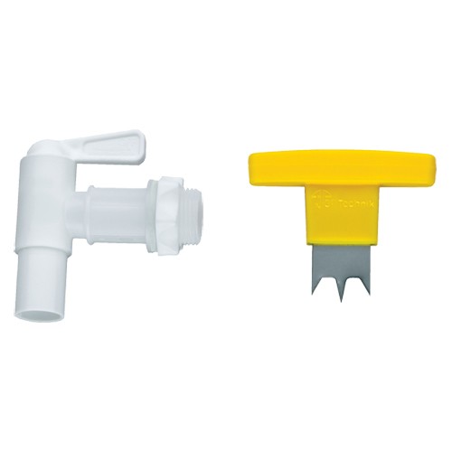 Auslaufhahn weiß mit Handbohrer