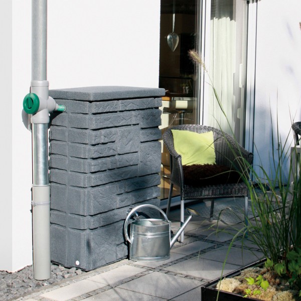 Regentonne 300 Liter Maurano anthrazit